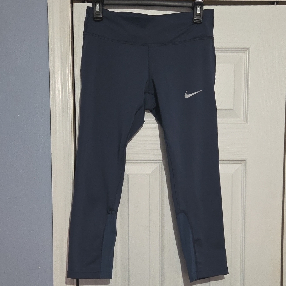 Nike  Blue Athletic Running Cropped Leggings